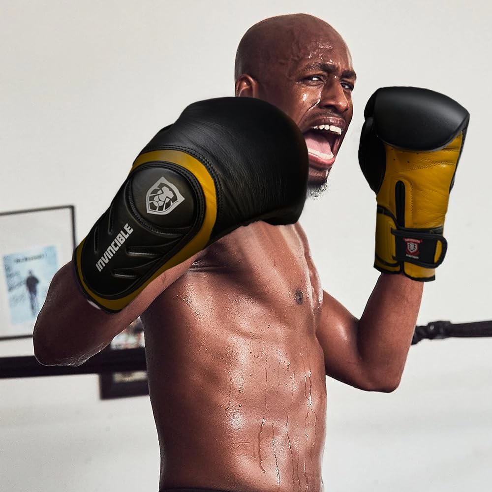 Invincible Fight Gear Professional Hook and Loop Leather Training - SJB-DIAMOND ELITES