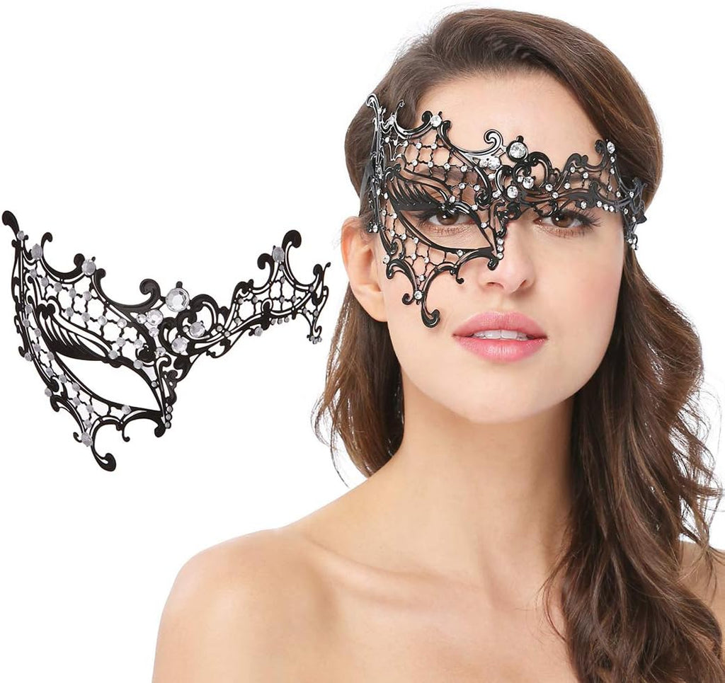 Mask for Women Venetian Metal Party For Carnival Halloween Costume Cosplay - SJB-DIAMOND ELITES