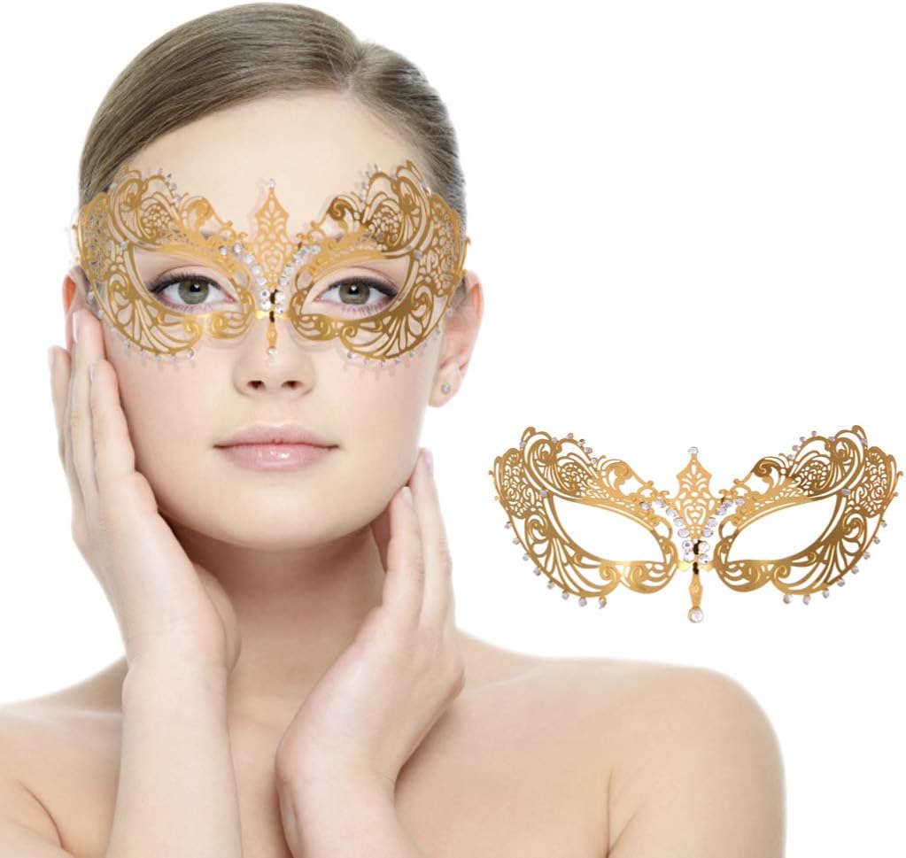 Mask for Women Venetian Metal Party For Carnival Halloween Costume Cosplay - SJB-DIAMOND ELITES