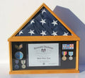 Military Memorial Shadow Box, Burial/Funeral Flag Display Case - Cherry 5' X 9.5' Flag The Military Gift Store