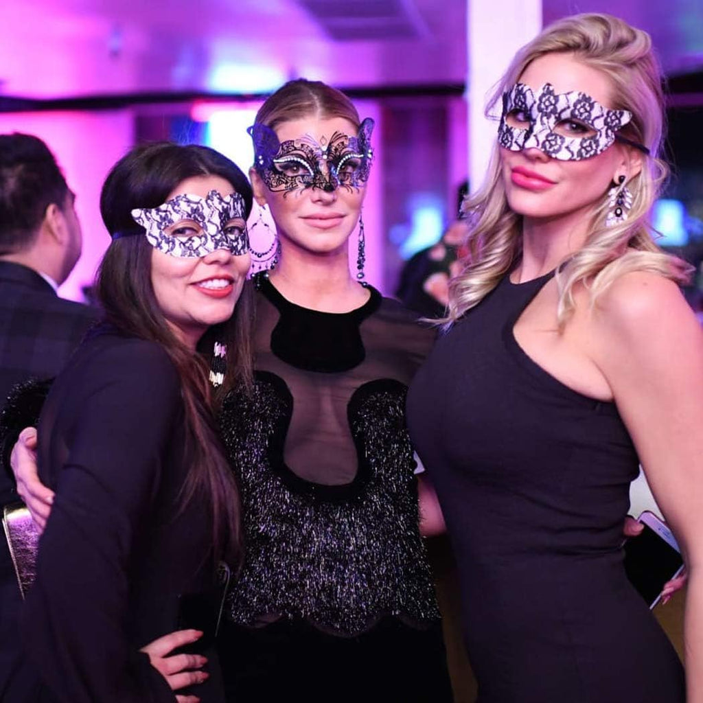 Masquerade Mask for Women Shiny Rhinestone Venetian Party Prom Ball Metal Mask - SJB-DIAMOND ELITES