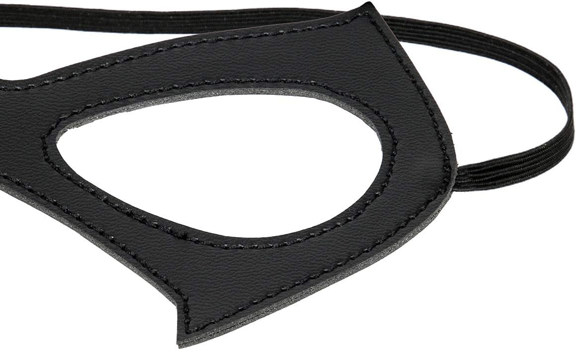 Luxury Black Red Leather Half Cat Eye Costume Mask Halloween Cosplay Fancy Dress Make Up Masquerade Party Props - SJB-DIAMOND ELITES