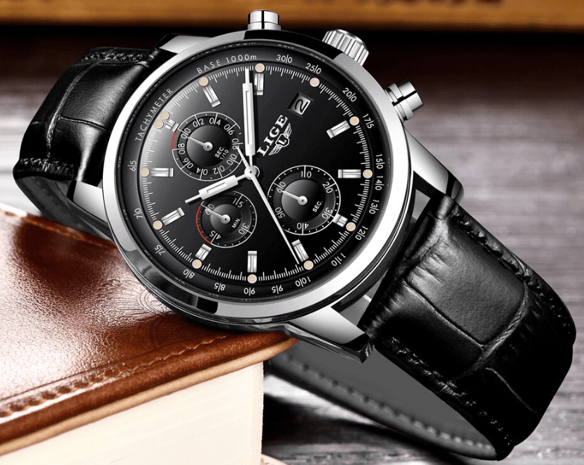 Men's  Waterproof Watch With Chronometers Date Display And Fluorescent Pointers Excellent Look Perfect Gift Stevvex