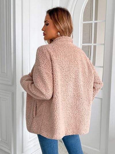Winter Warm Zip Up Long Sleeve Jacket Fuzzy Cozy & Stylish Jacket Cold-Weather Essential Outdoor Jacket Stevvex