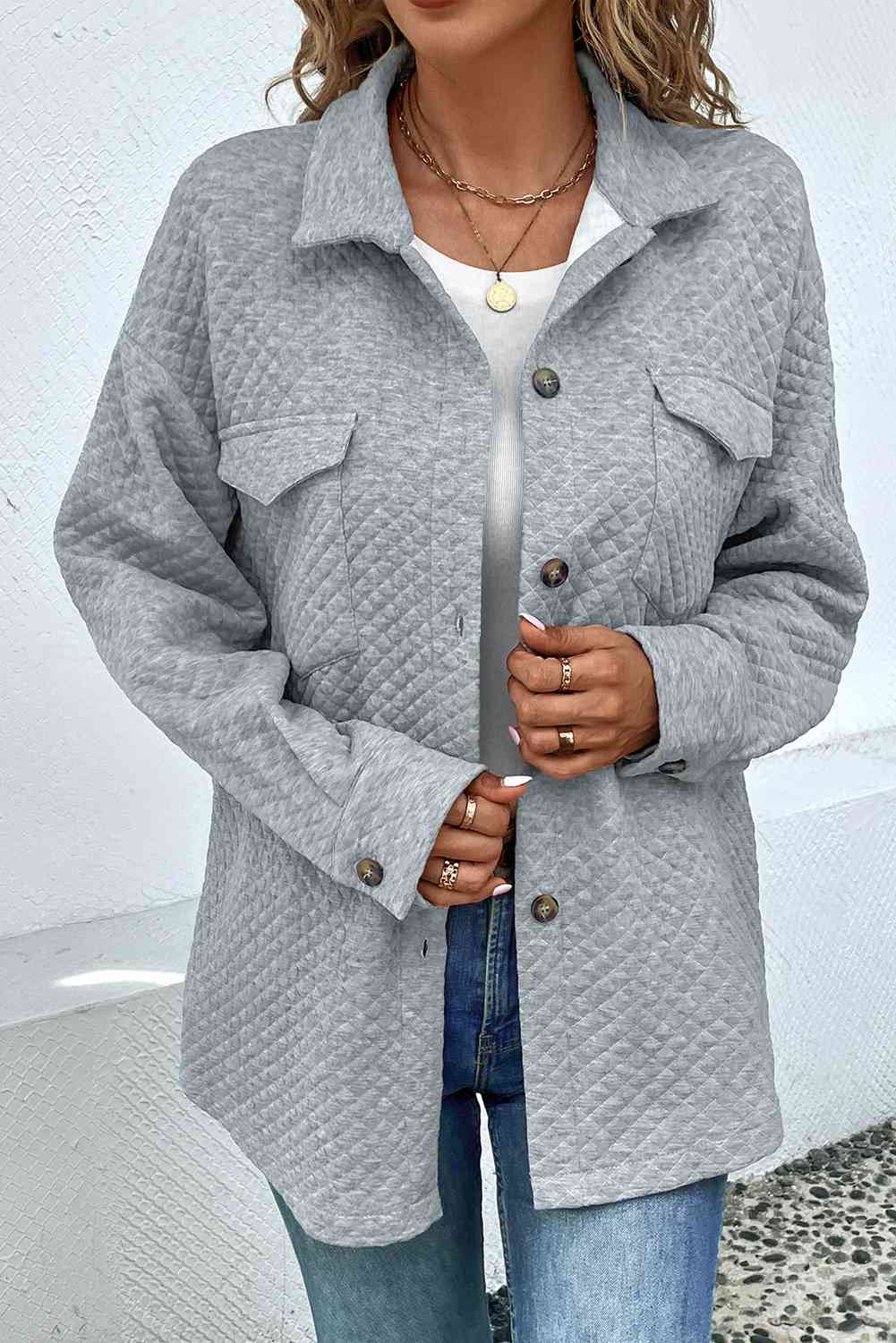Comfortable Button-Down Collared Jacket Classic Lightweight Classic Design With Pockets Stevvex