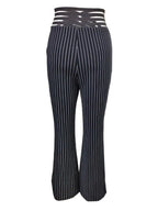 Ladies' Solid Color Hollow Out Fashionable Slim Fit And Slimming High Waisted Pants