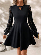 Luxury Black Long Sleeve Mini Dress Sophisticated & Timeless Dress