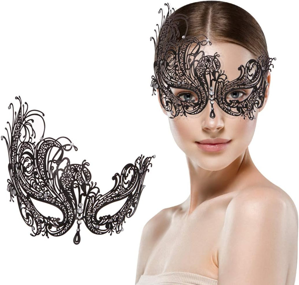 Mask for Women Venetian Metal Party For Carnival Halloween Costume Cosplay - SJB-DIAMOND ELITES