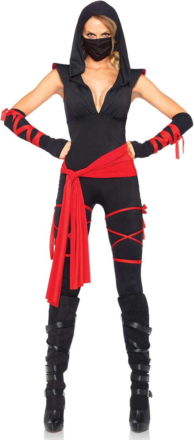 Women's 4 Pc Deadly Ninja Costume Halloween deadpool - SJB-DIAMOND ELITES