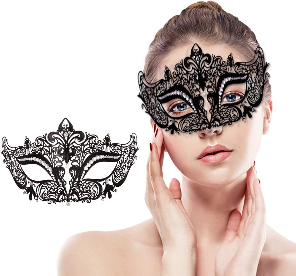 Mask for Women Venetian Metal Party For Carnival Halloween Costume Cosplay - SJB-DIAMOND ELITES