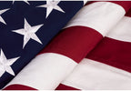 Pre Folded Memorial Flag American US Flag 5x9.5 Foot Heavy Duty Cotton For Veteran - Embroidered Stars and Sewn Stripes - 4 Rows of Lock Stitching - USA Flags with Brass Grommets comes pre folded The Military Gift Store