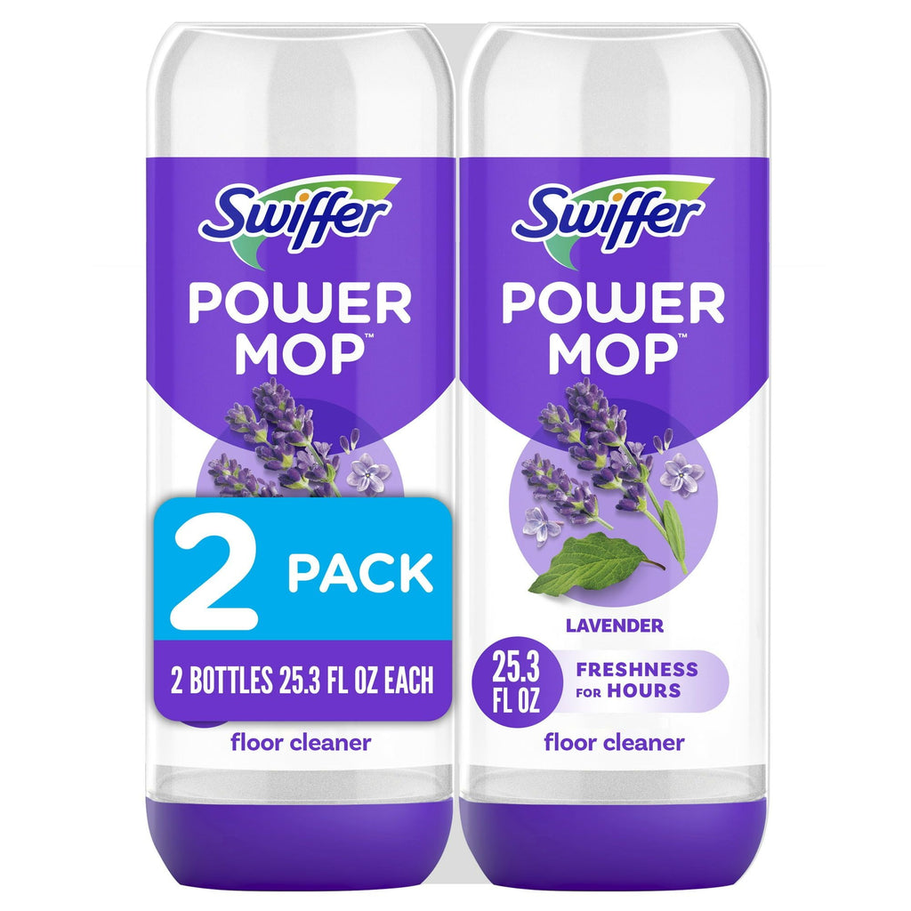 Swiffer PowerMop Liquid Floor Cleaner Solution, Lavender, 25.3 oz, 2 Pack - SJB-DIAMOND ELITES