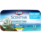 Clorox Scentiva Disinfecting Wet Mop Pads, Pacific Breeze and Coconut, 12 Count - SJB-DIAMOND ELITES