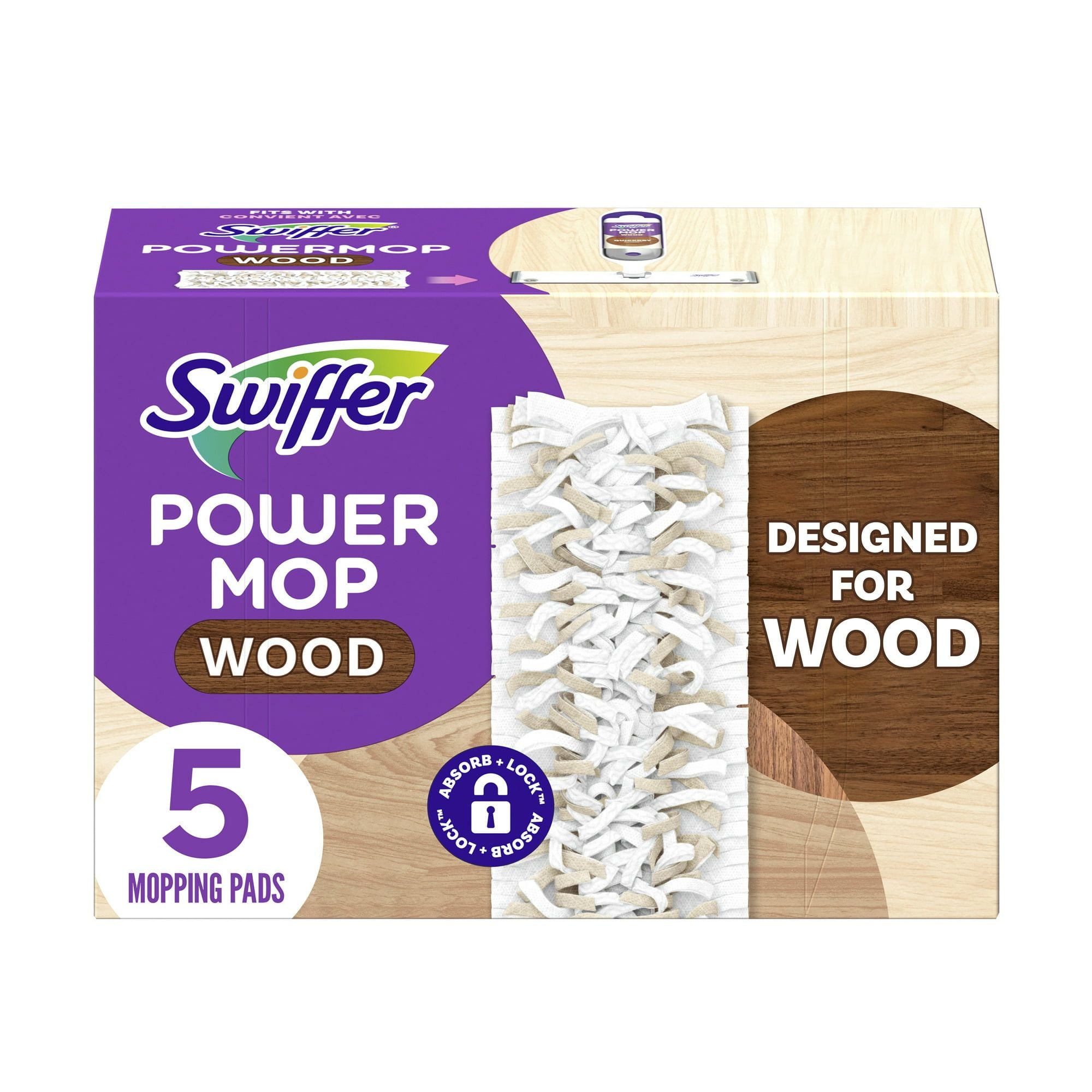 Swiffer Power Mop Wood Mopping Head Scrubbing Strips Refills, 5 Count - SJB-DIAMOND ELITES