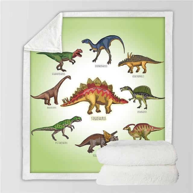Kids Children Dinosaur Fluffy Soft Cotton Blanket Jurassic Cartoon Boys Girl Throw Blankets For Beds Home Textile Bedding Outlet Pi-Mart
