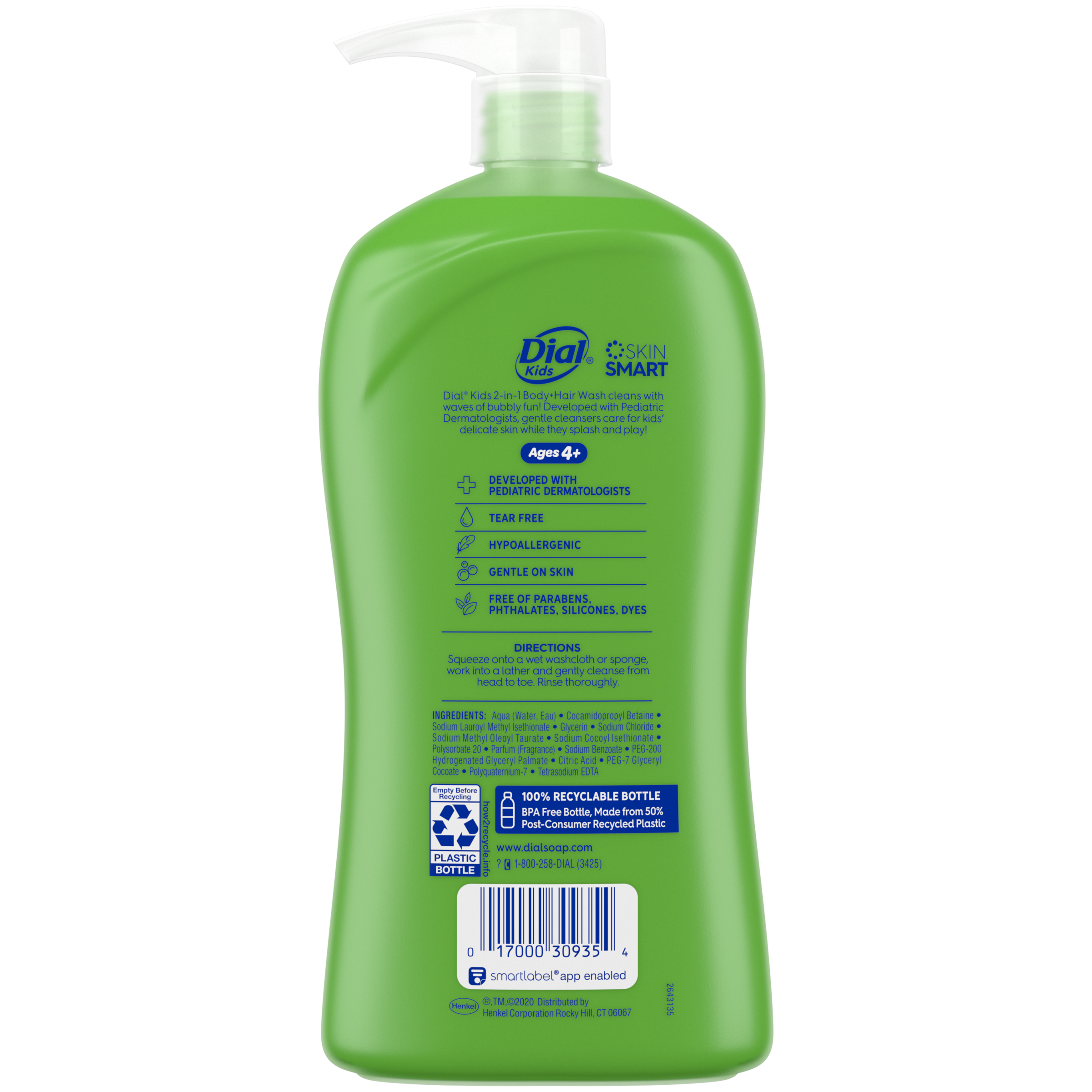 Dial Kids 2-in-1 Body+Hair Wash, Melon, 32 fl oz