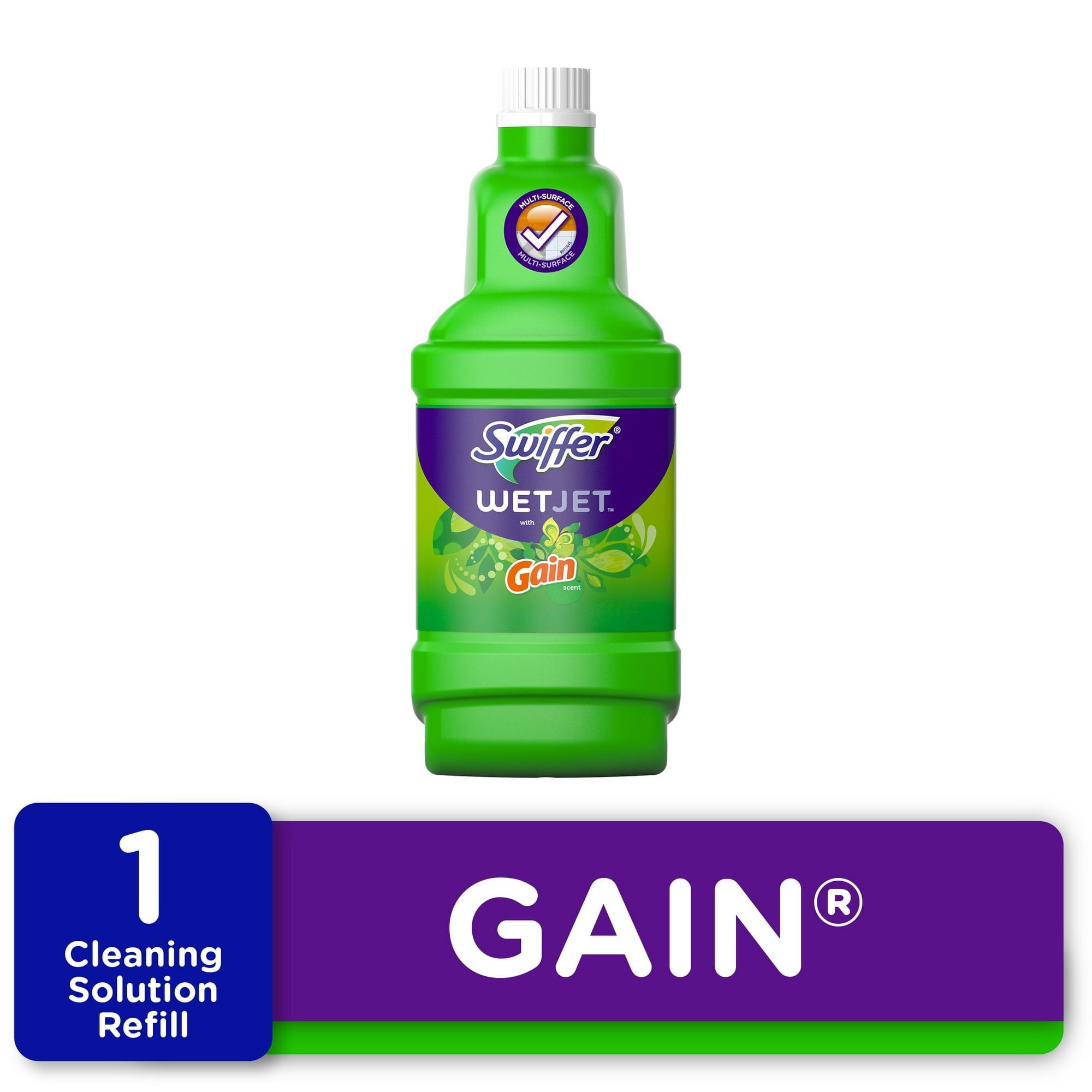 Swiffer WetJet Spray Mop Floor Cleaner Refill with Gain Scent, 42.2 fl oz - SJB-DIAMOND ELITES