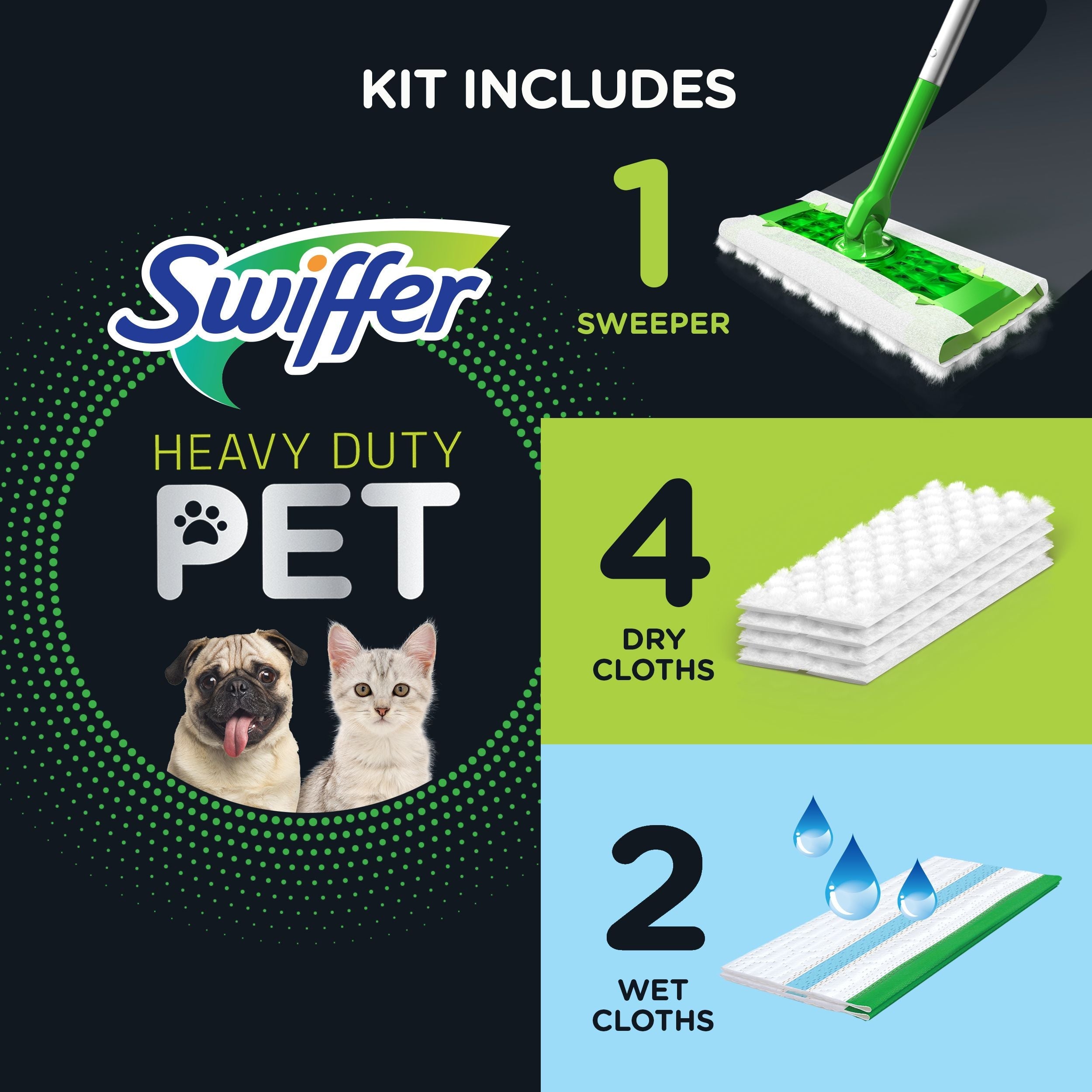 Swiffer Sweeper Pet 2-in-1, Dry & Wet Multi-Surface Floor Cleaner - SJB-DIAMOND ELITES