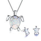 Fashion Turtle Simple Necklace Stud Earrings Set Pi-Mart