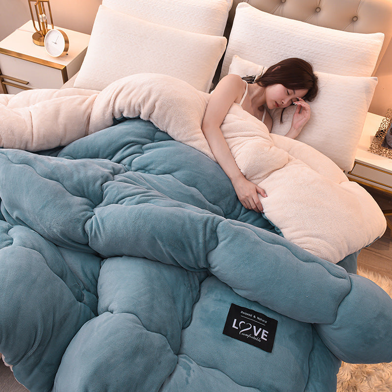 Luxury Winter Thickened Warm Double-sided Milk Velvet Quilt  Fleece Pi-Mart