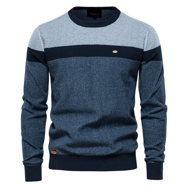 Spliced Cotton Men's Sweater Pi-Mart