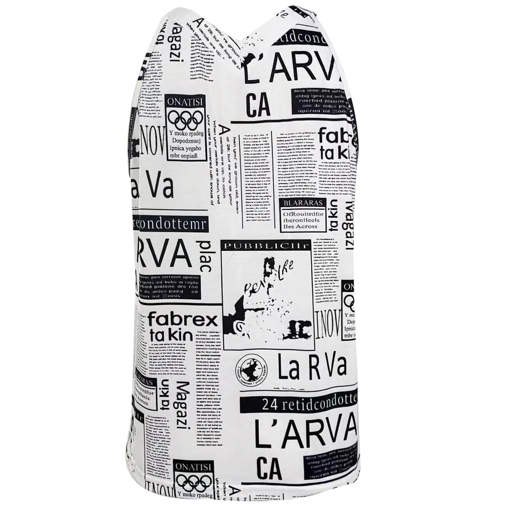 Ladies' V-neck Casual Retro Newspaper Drawing Printed Camisole Vest - SJB-DIAMOND ELITES