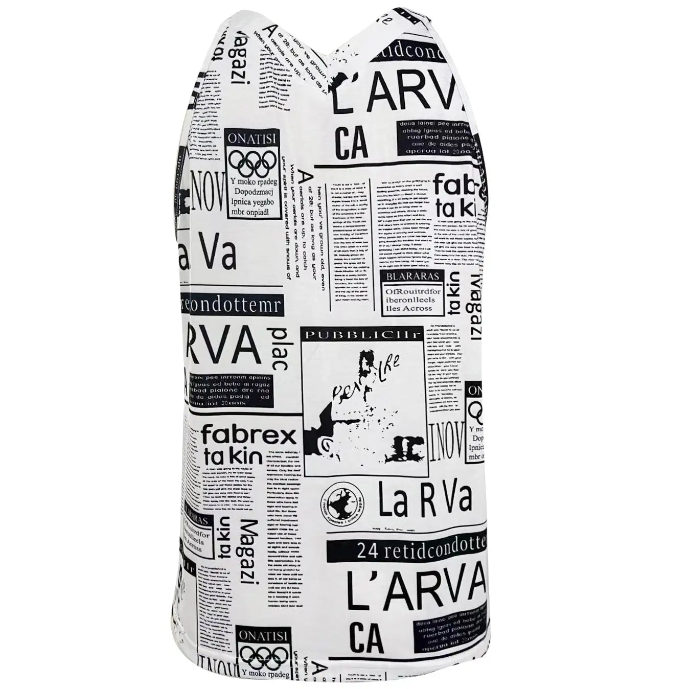 Ladies' V-neck Casual Retro Newspaper Drawing Printed Camisole Vest - SJB-DIAMOND ELITES