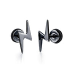 Small Black Punk Stud Earrings Pi-Mart