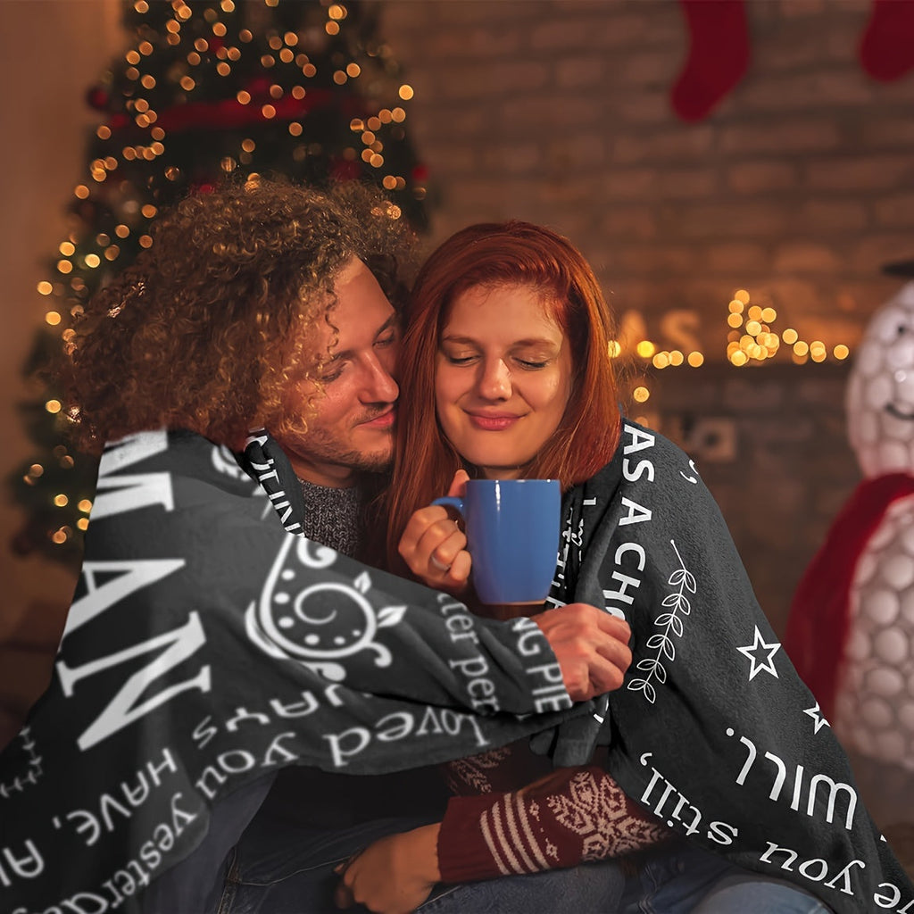 1pc Gifts Blanket For Him, Husband Boyfriend Gifts Blanket, Birthday Gift Ideas For Boyfriend, I Love You Gifts For Him Perfect For Birthday, Anniversary, Christmas, Valentine's Day, Soft And Comfortable Throw Blanket Lootquake LLC