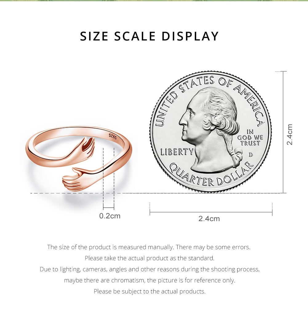 Sterling Silver Embrace Ring Hug Pi-Mart