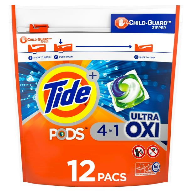 Tide PODS Ultra Oxi Liquid Laundry Detergent Pacs; 12 Count