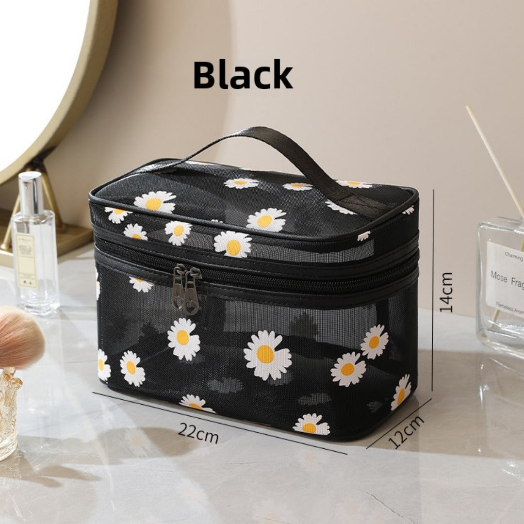 Mesh Cosmetic Bag, Small Daisy Beach Wash Bag, Travel Women's Simple Storage Bag, Go Out Portable Mesh Shower Tote Bag, - SJB-DIAMOND ELITES