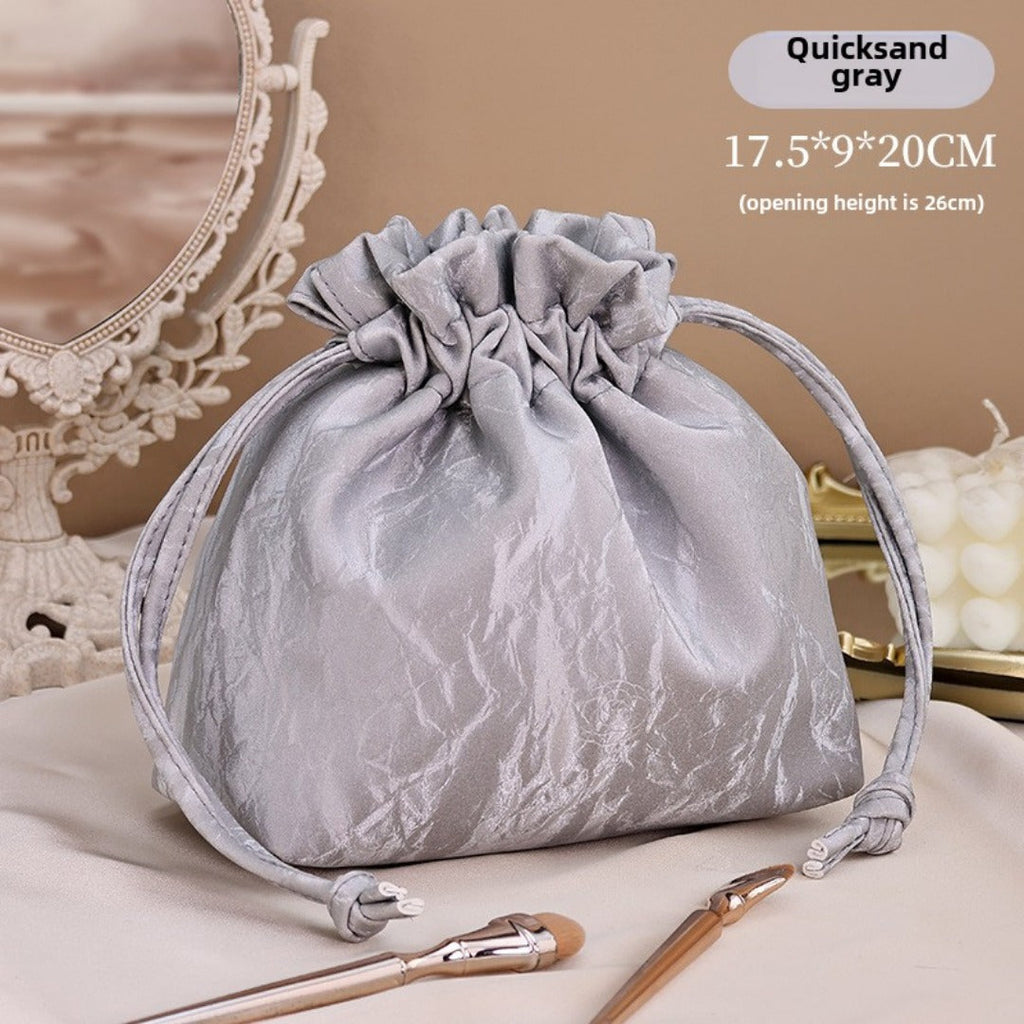 Bundle Mouth Cosmetic Bag – Large Capacity Storage Portable Makeup Bag for Women, Stylish and Functional Design for Everyday Use - SJB-DIAMOND ELITES