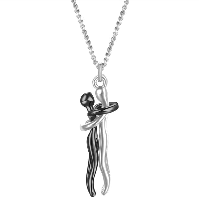 Couple Hugging Pendant Necklace Pi-Mart