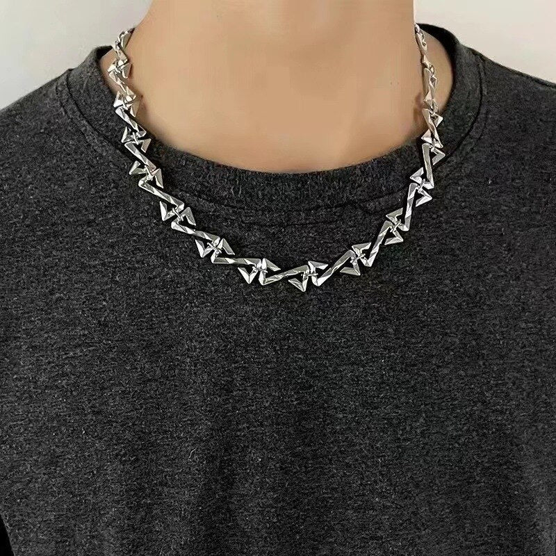 Stainless Steel Z Letter Chain Necklace Pi-Mart