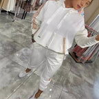 Sports Hooded Sweatshirt And Sweatpants Suit