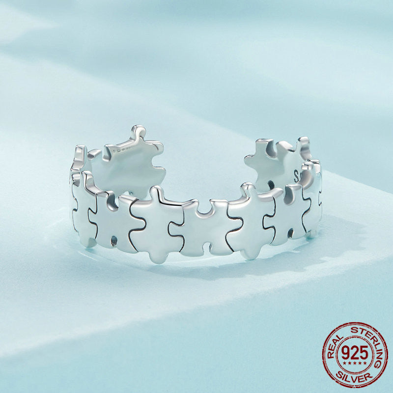 S925 Silver Puzzle Ring For Men And Women Fashion Commuter Style High Sense Pi-Mart