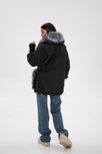 Genuine Silver Fox Down Fill Coat - SJB-DIAMOND ELITES