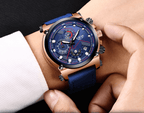 Men's Waterproof Modern Watch With Leather Belts, Stainless Steel Case Excellent Look Perfect Gift Stevvex