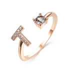 Adjustable 26 Initial Letter Ring Fashion Jewelry For Women Simple Elegant Jewelry Pi-Mart