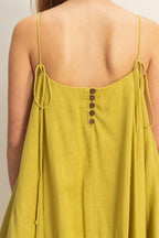 New Summer A-Line Flowy Mini Cami Dress with Pockets For Women –Casual & Chic Spaghetti Strap Dress with Functional Pockets for a Relaxed Summer Look