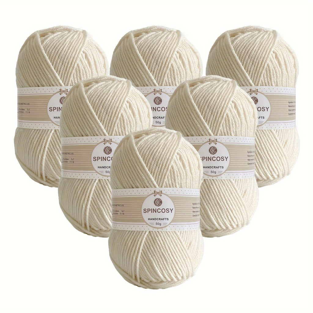 6pcs 4 Layers Hand-woven Crochet Yarn, Soft And Comfortable, 100% Acrylic Yarn, Suitable For DIY Crocheting And Knitting Scarf, Sweater, Shawl, Blanket, 1.76oz/pc