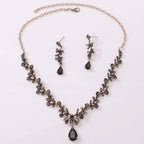 Bridal Rhinestone Zircon Earring Necklace Pi-Mart