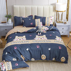Simple Cotton Sanding Four-piece Set Thickening Small Bed Quilt Cover Pi-Mart