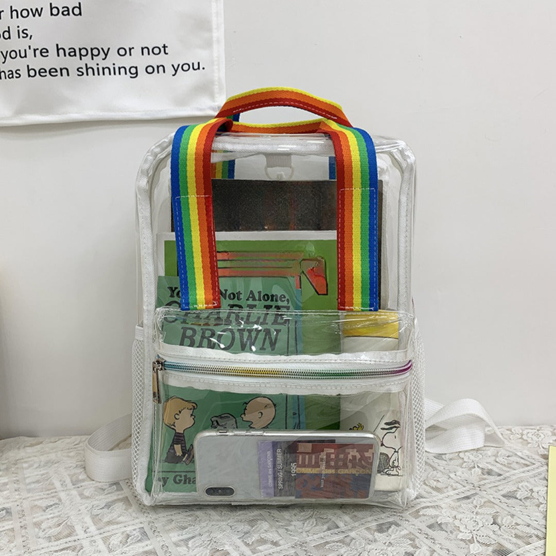 Waterproof PVC Backpack Purse with Clear Design, Durable and Stylish, Perfect for Travel, School, and Everyday Use School Bag Summer Waterproof PVC Beach Bag - SJB-DIAMOND ELITES