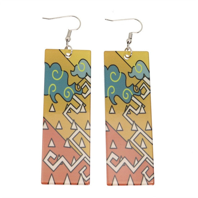 Acrylic Tanjiro Earrings Pi-Mart