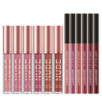 Lip Liner And Lipstick Makeup 12 Pcs Set 6 Matte Lipstick 6 Lip Liner Pens Waterproof Long Lasting Matte Lipstick Beauty Cosmetics Makeup Gift For Girls Lipstick Set Pi-Mart