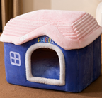 Foldable Dog House Pet Cat Bed Winter Dog Villa Sleep Kennel Removable Nest Warm Enclosed Cave Sofa Pets Supplies Pi-Mart