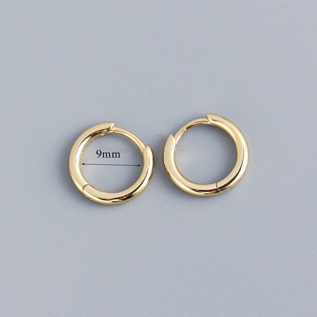 Stainless Steel Minimalist Huggie Hoop Earrings Pi-Mart