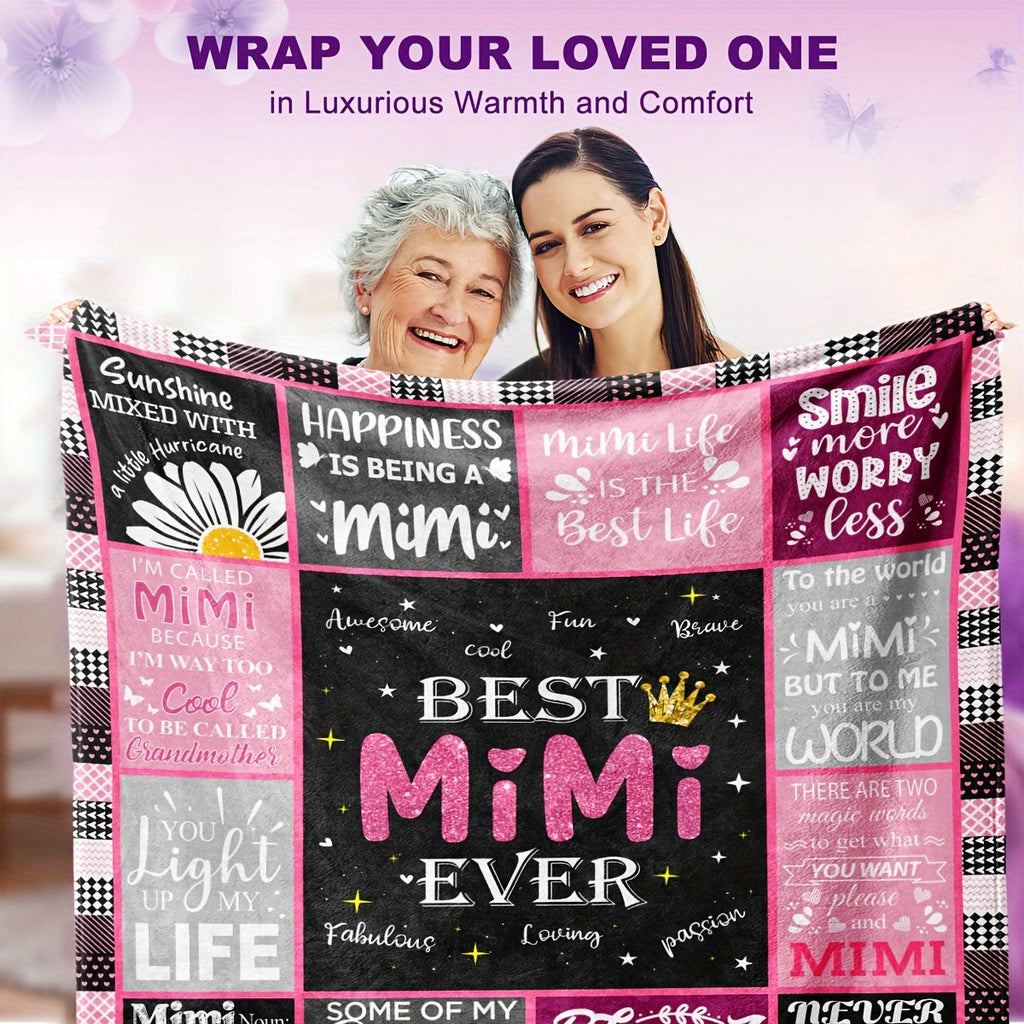 Cool Mimi Gift Idea - 1pc Mimi Throw Blanket for Grandma - Best Sofa Blanket for Grandchildren
